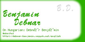 benjamin debnar business card